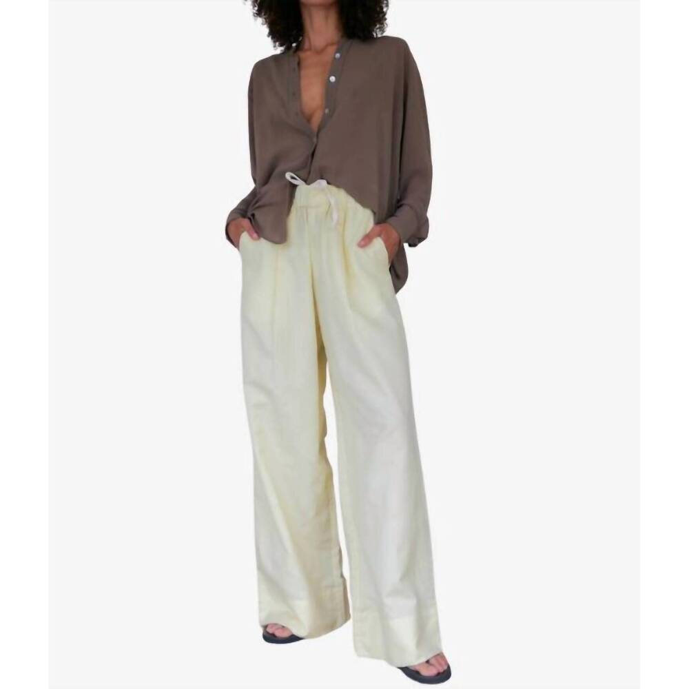 NEW SLOAN linen boyfriend trouser in butter yellow